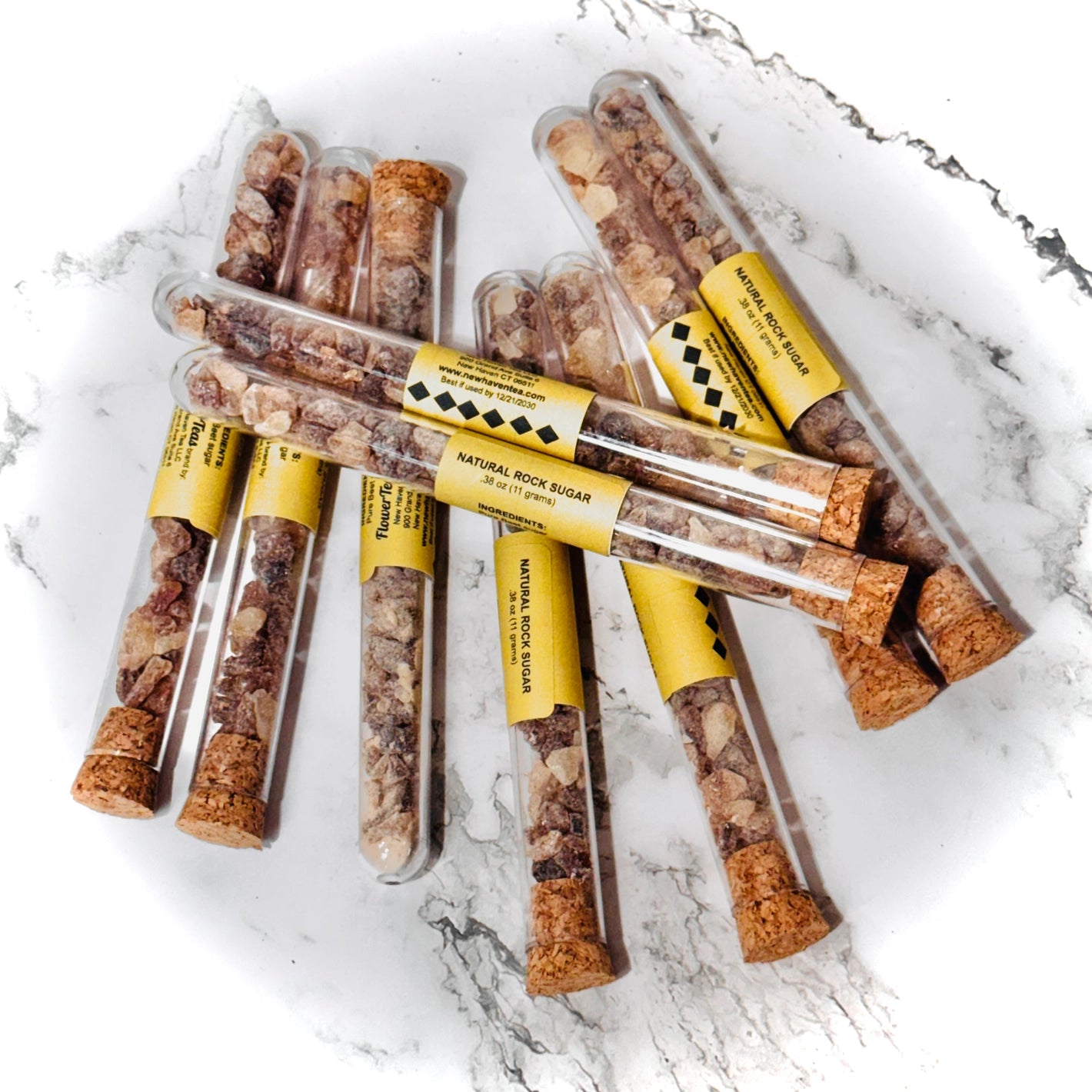Natural Amber Rock Sugar in Test Tube